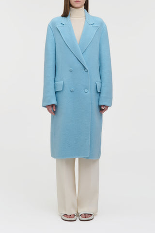 Mcaffrey Coat in Light Blue Cashmere Felt