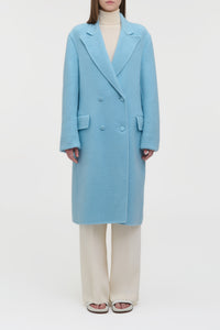 Mcaffrey Coat in Light Blue Cashmere Felt