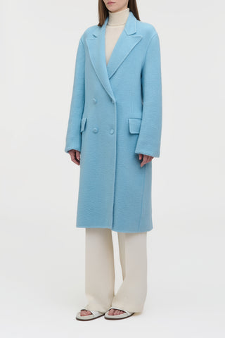 Mcaffrey Coat in Light Blue Cashmere Felt