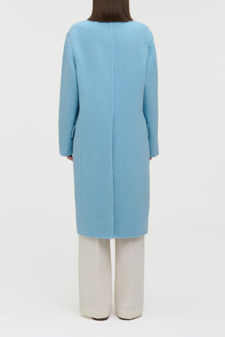 Mcaffrey Coat in Light Blue Cashmere Felt