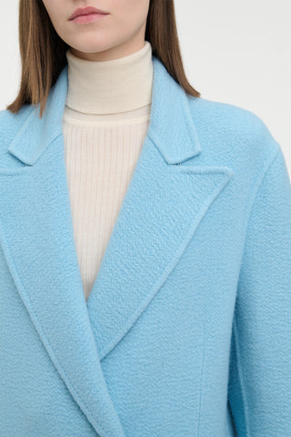 Mcaffrey Coat in Light Blue Cashmere Felt