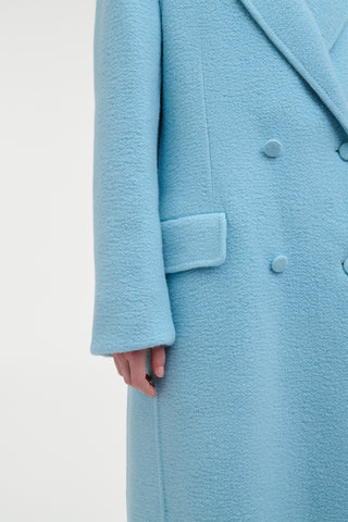 Mcaffrey Coat in Light Blue Cashmere Felt