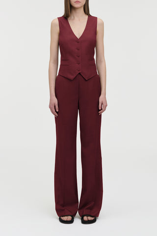 Coleridge Vest in Bordeaux Wool Silk
