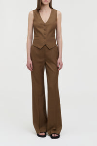 Coleridge Vest in Chestnut Wool Silk
