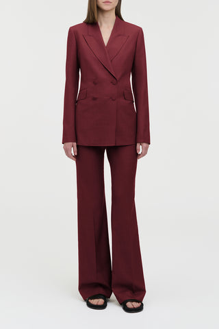Angela Blazer in Bordeaux Wool Silk