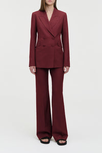 Angela Blazer in Bordeaux Wool Silk