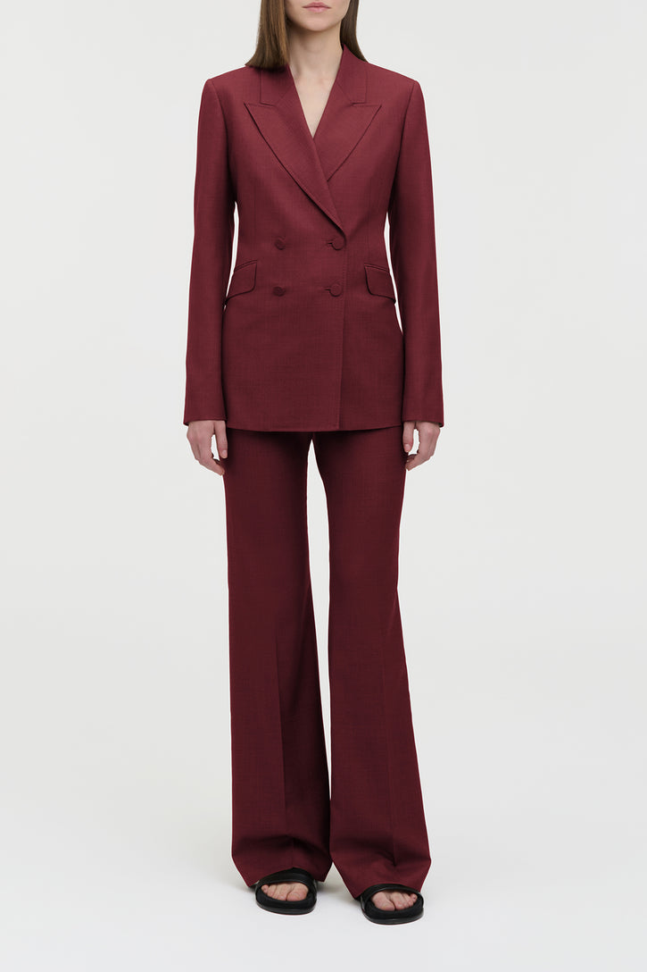 Angela Blazer in Bordeaux Wool Silk
