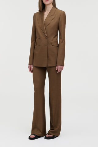 Angela Blazer in Chestnut Wool Silk