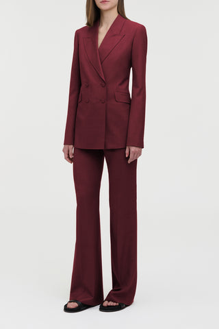 Angela Blazer in Bordeaux Wool Silk