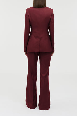 Angela Blazer in Bordeaux Wool Silk