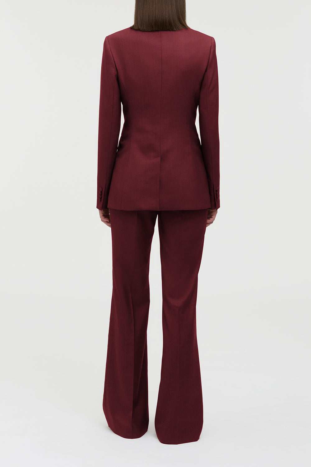Angela Blazer in Bordeaux Wool Silk