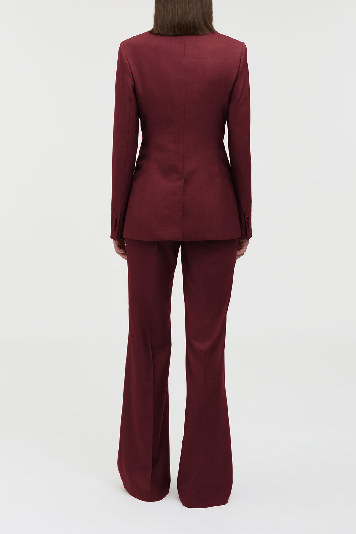 Angela Blazer in Bordeaux Wool Silk