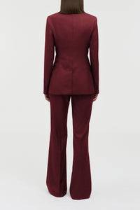 Angela Blazer in Bordeaux Wool Silk