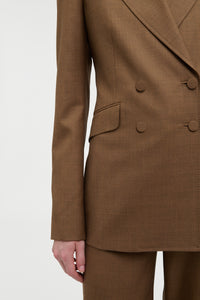 Angela Blazer in Chestnut Wool Silk