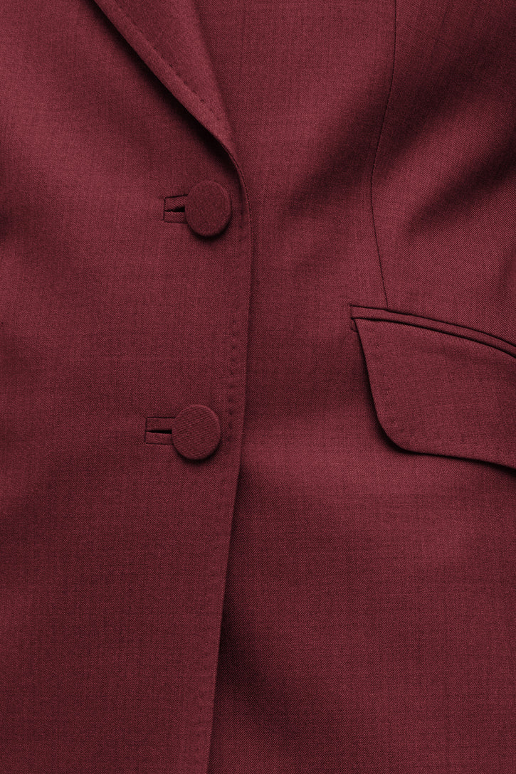 Angela Blazer in Bordeaux Wool Silk