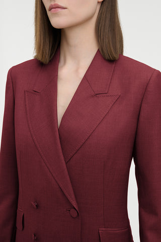 Angela Blazer in Bordeaux Wool Silk