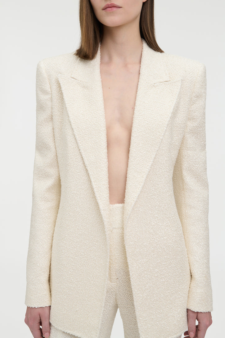 Mairi Blazer in Ivory Silk Boucle