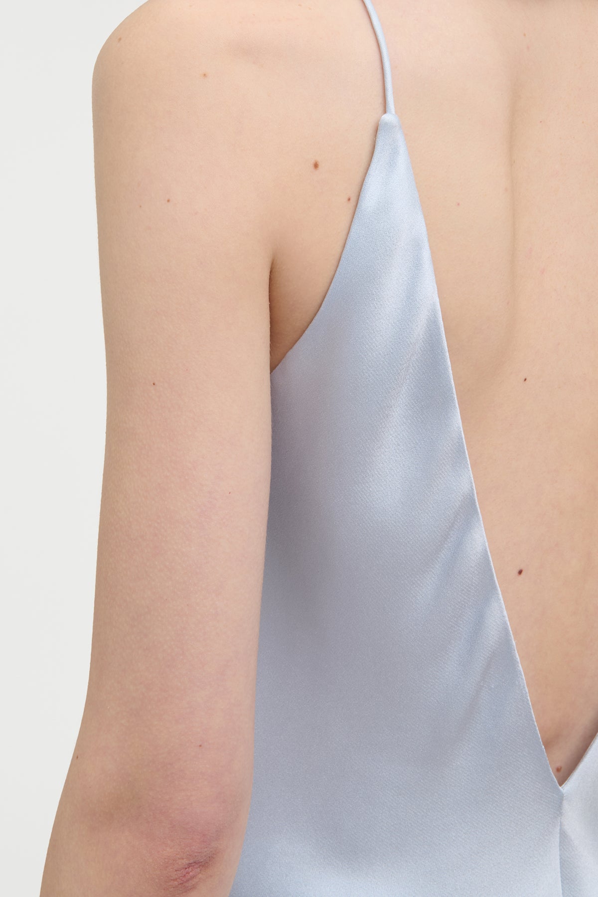 Maria Top in Light Blue Silk Satin