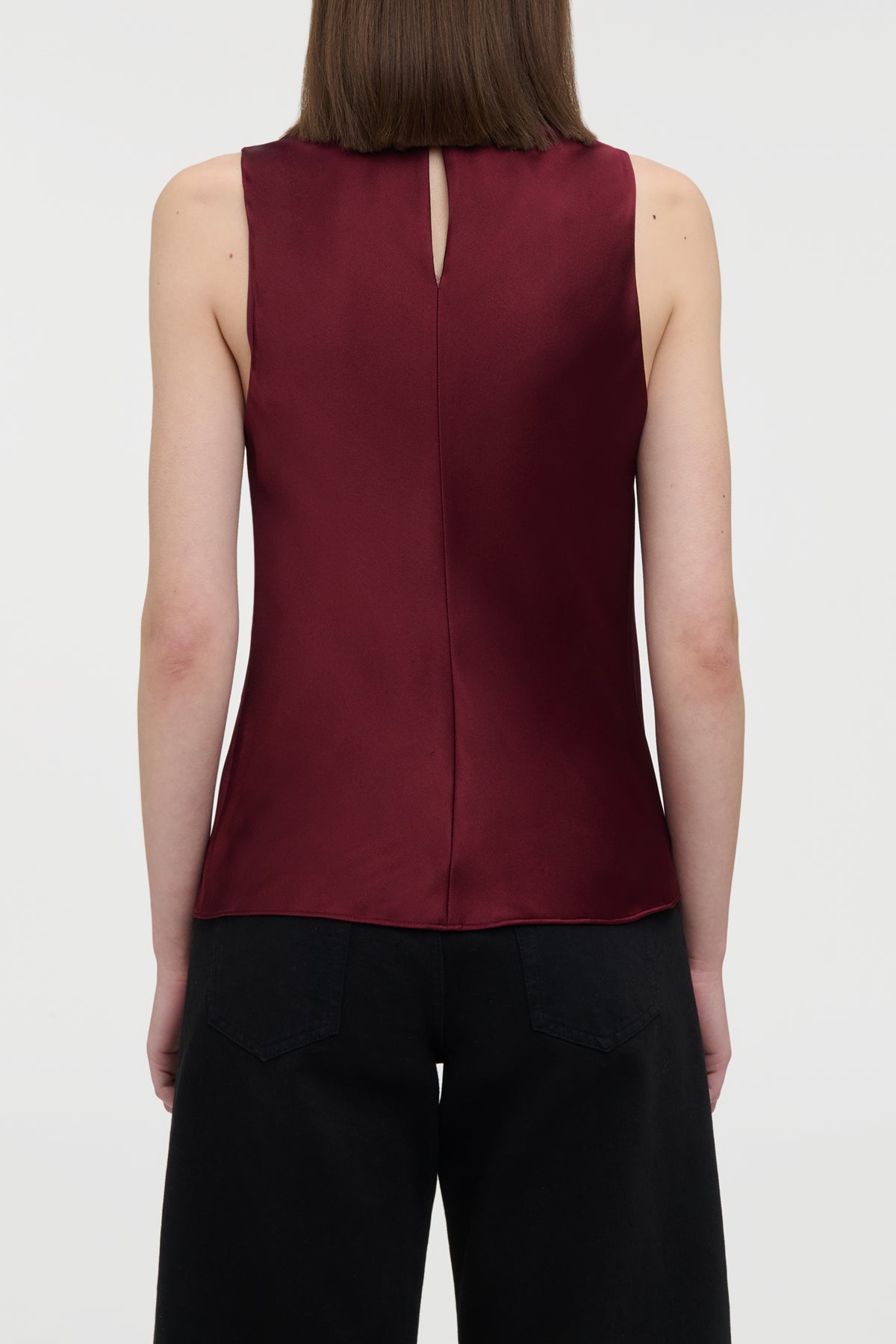 Melina Top in Bordeaux Silk Satin