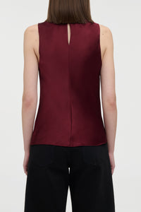 Melina Top in Bordeaux Silk Satin