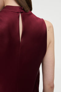 Melina Top in Bordeaux Silk Satin