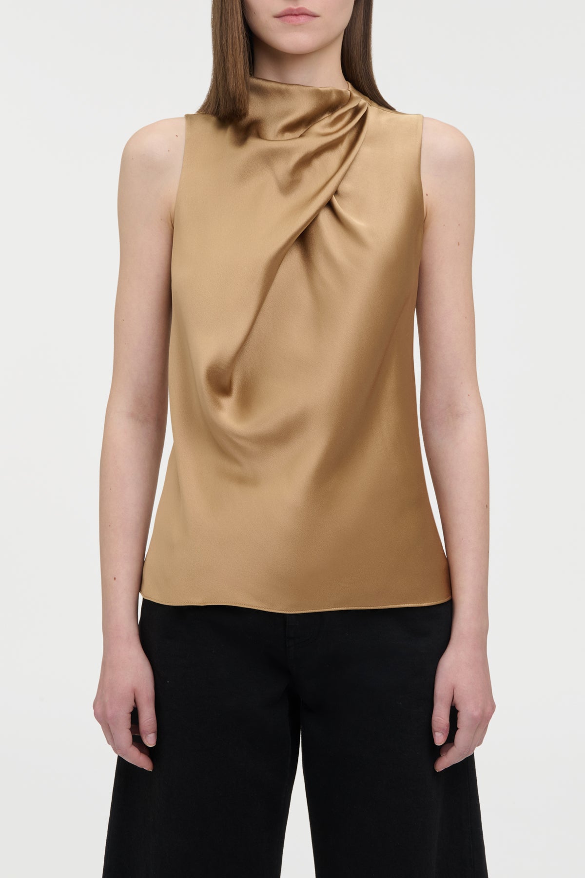 Melina Top in Camel Satin
