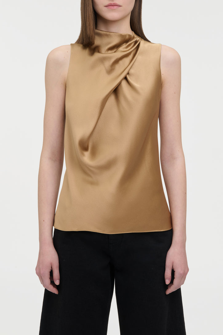 Melina Top in Camel Satin