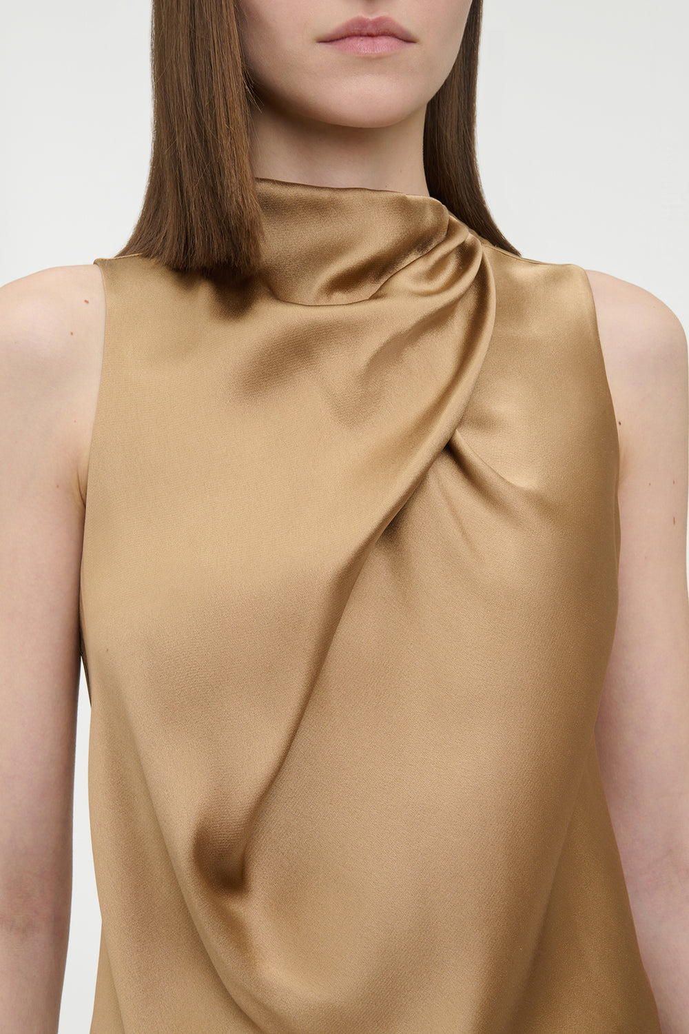 Melina Top in Camel Satin