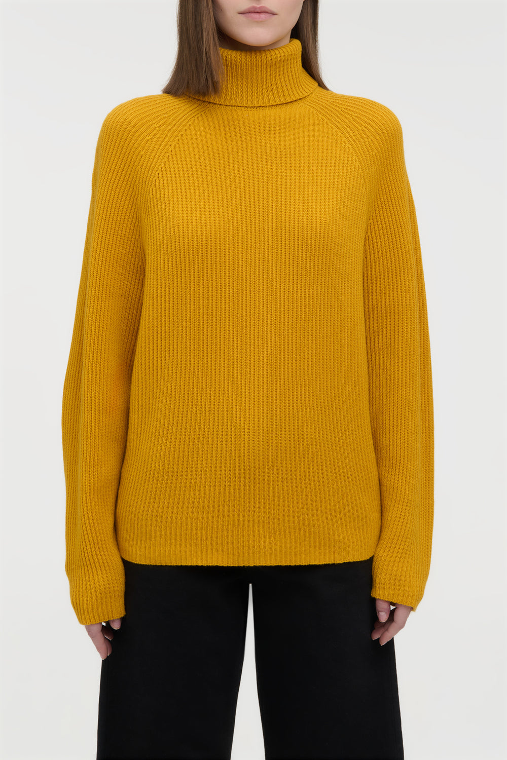 Wigman Knit Turtleneck Sweater in Golden Birch Cashmere