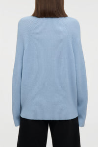 Wigman Knit Turtleneck Sweater in Light Blue Cashmere