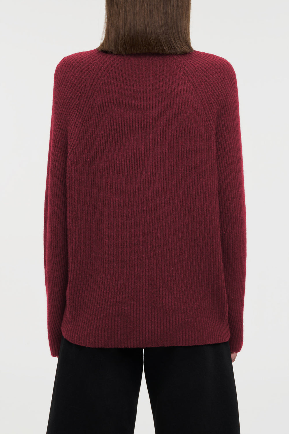 Wigman Knit Turtleneck Sweater in Bordeaux Cashmere