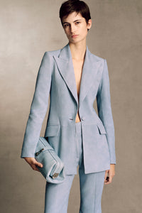 Leiva Blazer in Light Blue Suede