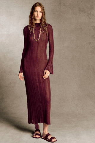 Atira Knit Maxi Dress in Bordeaux Silk