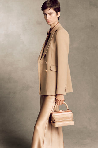 Frei Maxi Skirt in Camel Silk Satin