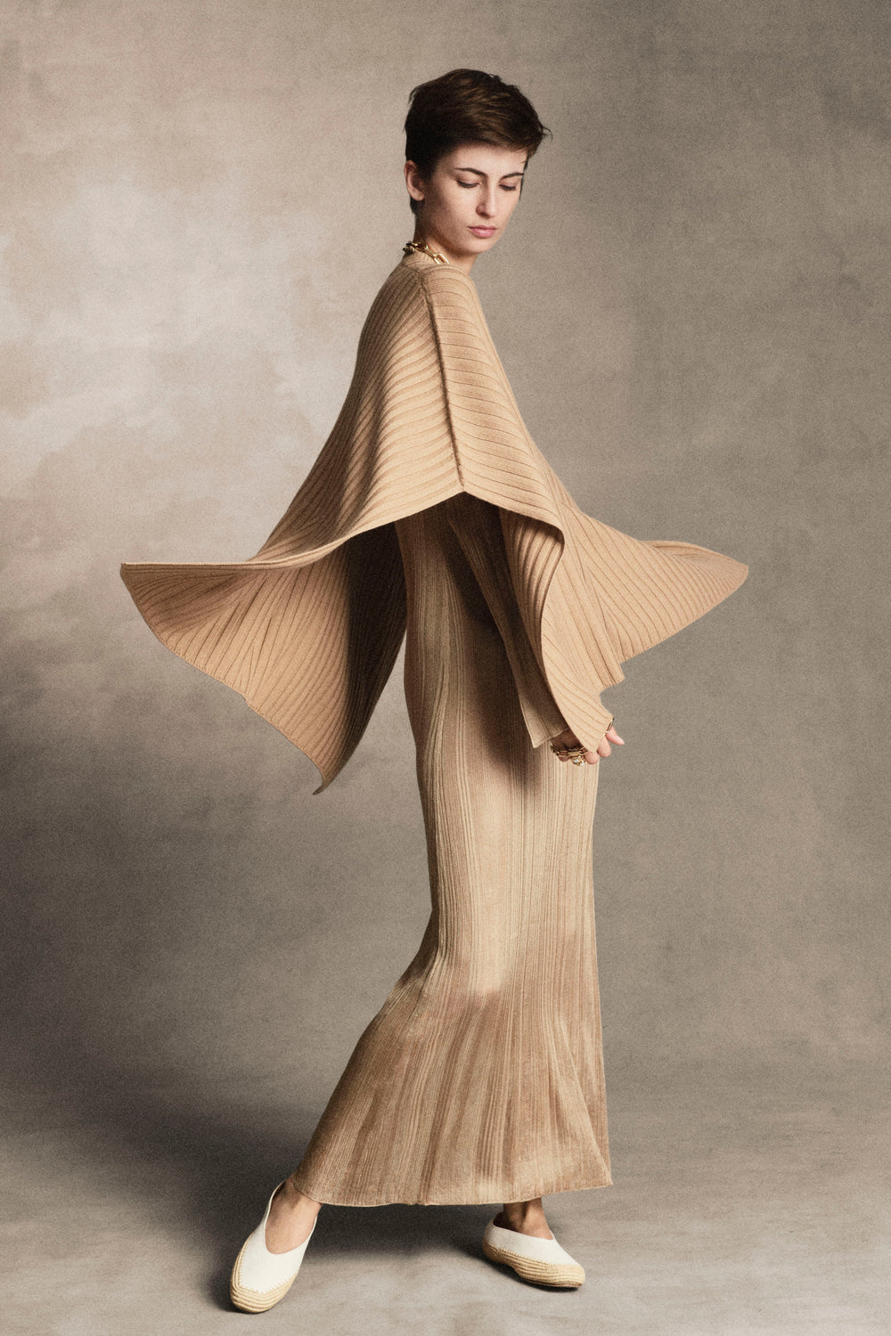 Atira Knit Maxi Dress in Camel Silk