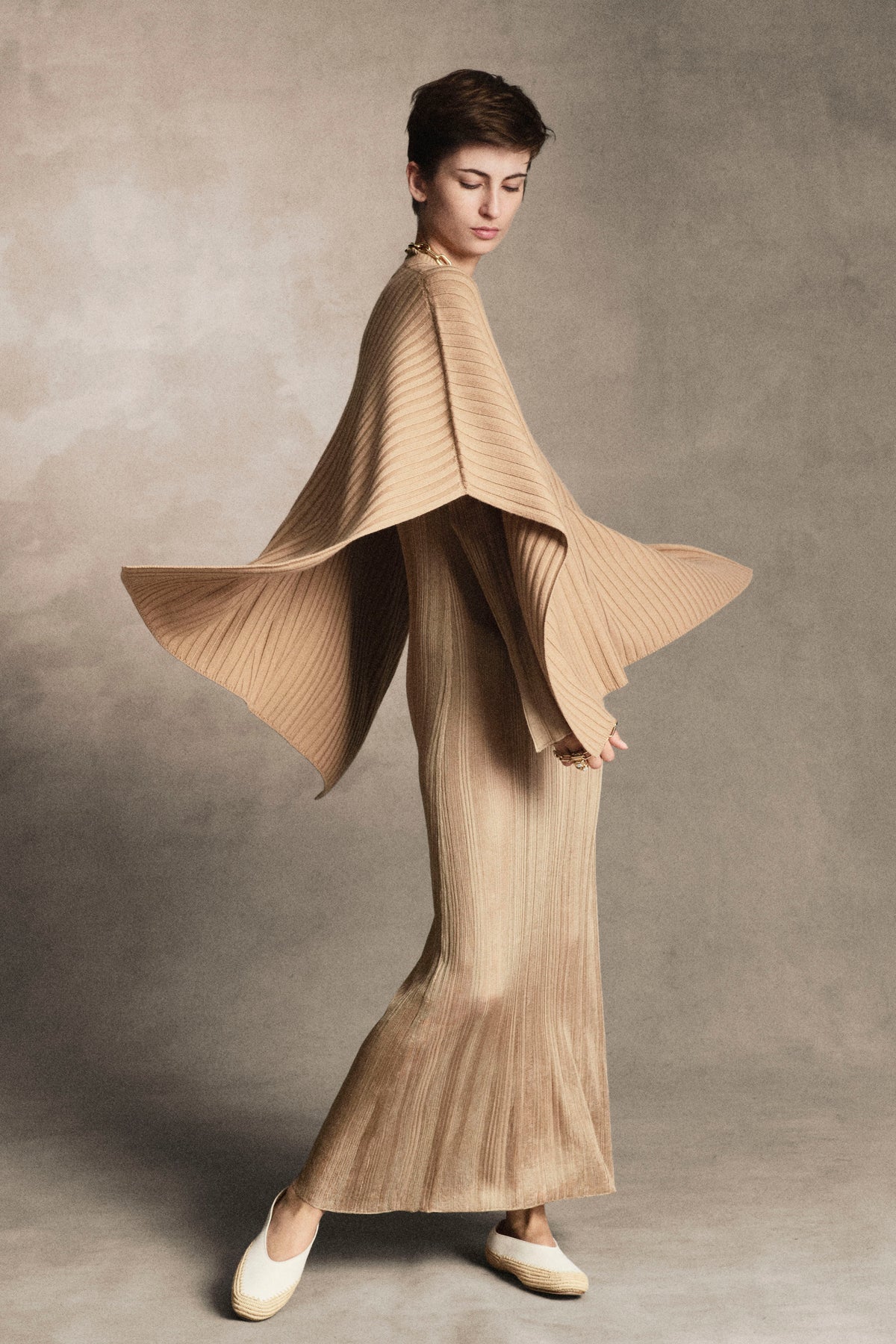 Atira Knit Maxi Dress in Camel Silk