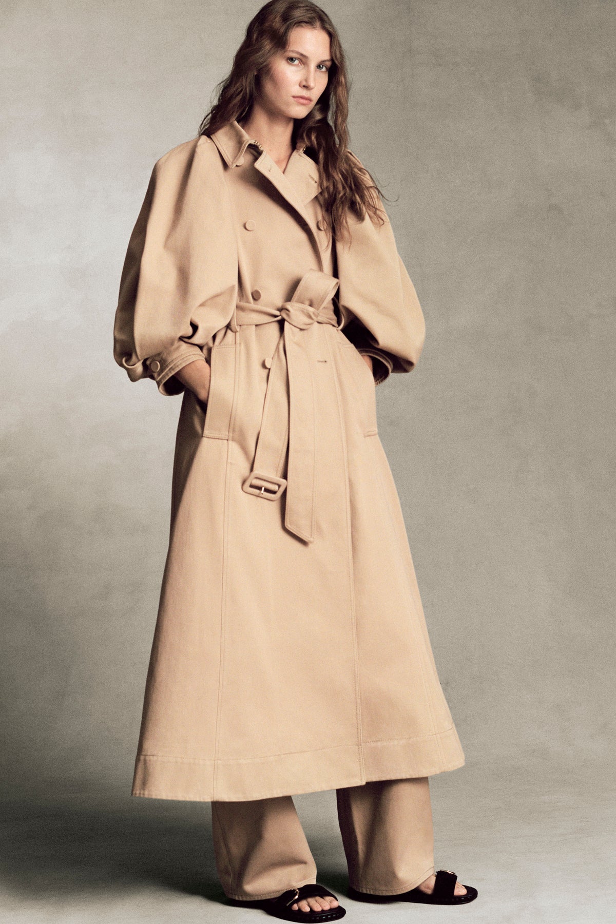Amoret Barrel-leg Jean in Camel Sea Island Cotton Twill