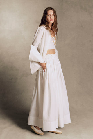 Shiva Maxi Skirt in White Sea Island Cotton