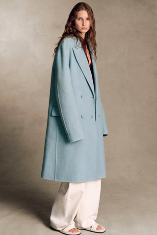 Mcaffrey Coat in Light Blue Cashmere Felt