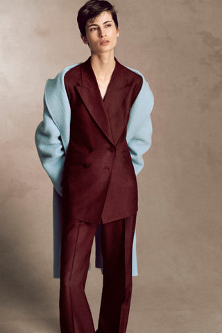 Angela Blazer in Bordeaux Wool Silk