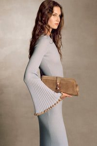 Kavya Knit Skirt in Halogen Blue Cashmere Silk