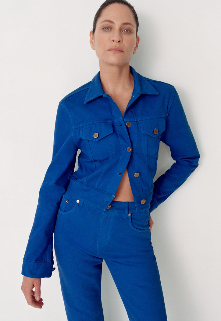 Bronte Jacket in Cobalt Recycled Cotton Denim