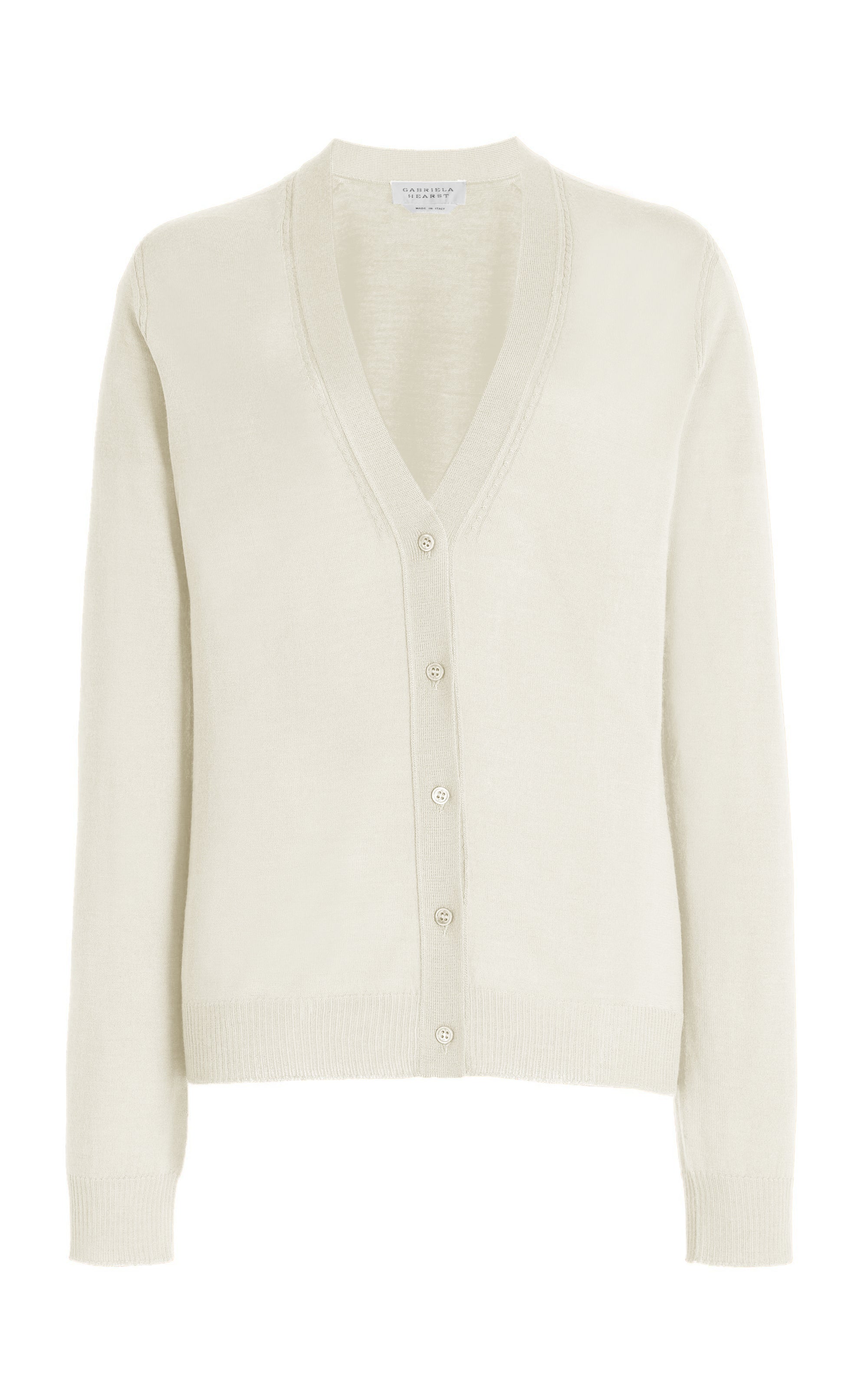 Tori Knit Cardigan in Ivory Cashmere Silk