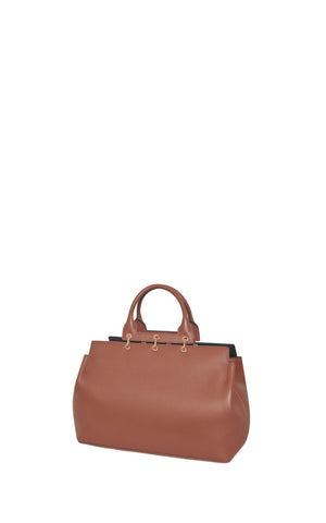 Small Amethyst Bag in Cognac Nappa Leather