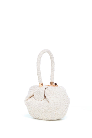 Ivory Cashmere Lace Demi Bag - Front View | Gabriela Hearst
