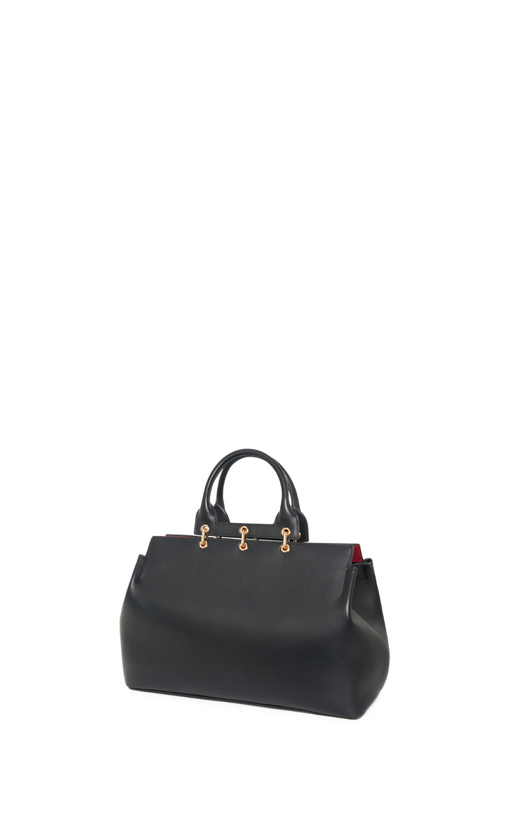 Small Amethyst Bag in Black Nappa Leather