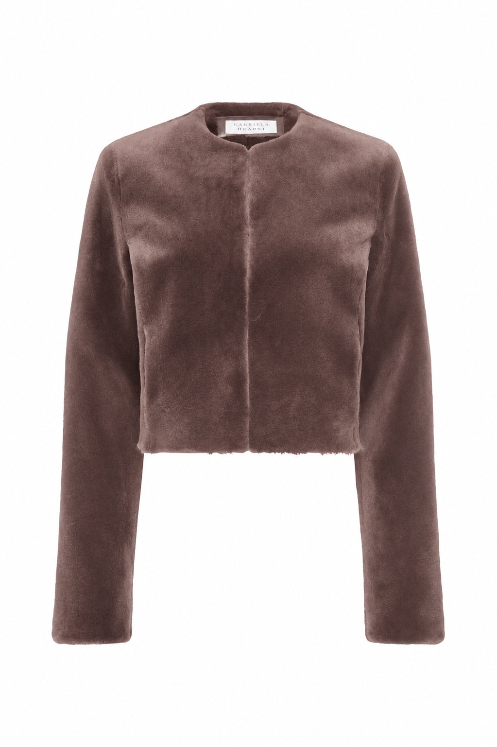 Hermera Raw Cut Jacket in Mocha Shearling