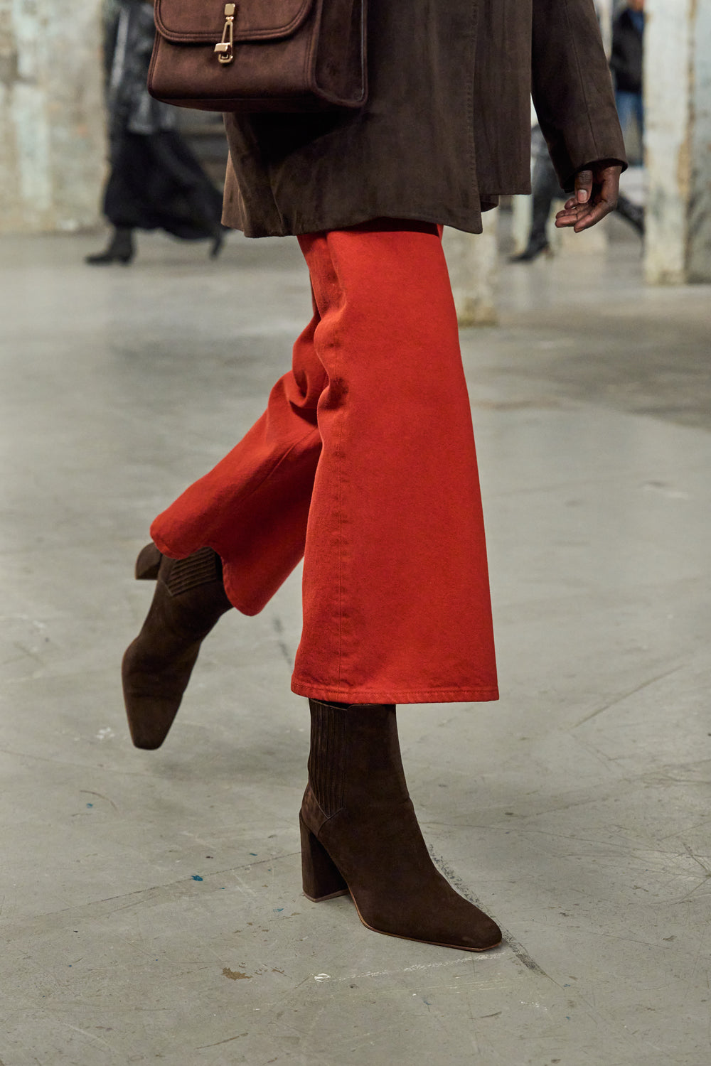 Luke High Heel Ankle Boot in Chocolate Suede