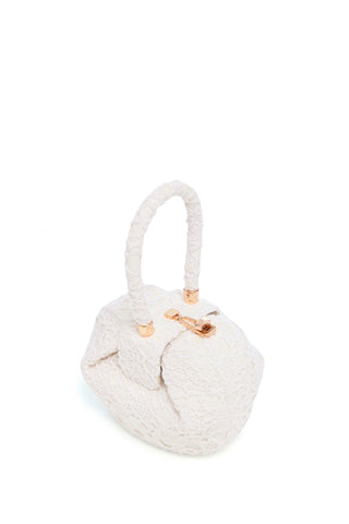 Ivory Cashmere Lace Demi Bag - Side Angle | Gabriela Hearst
