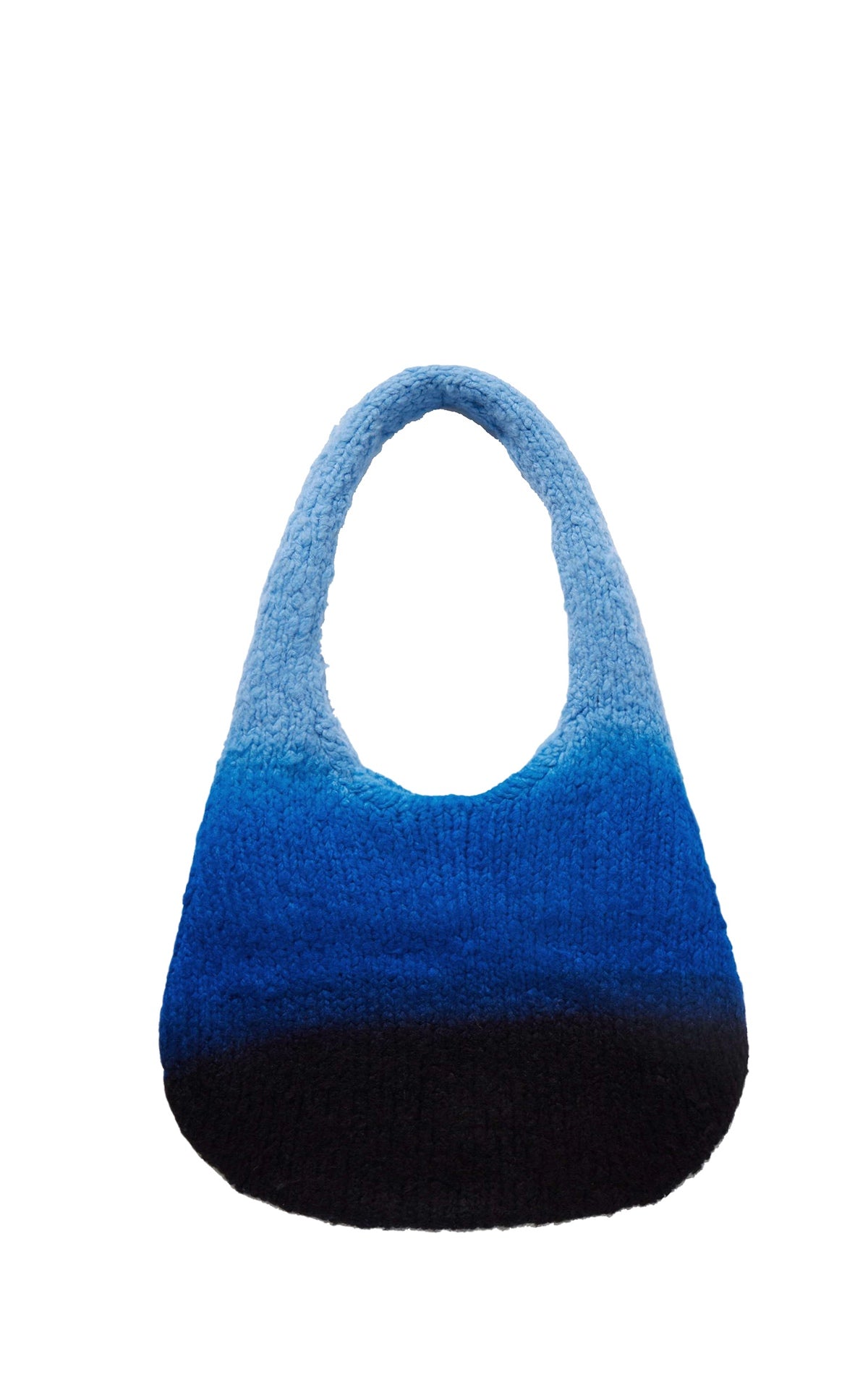 Ino Knit Hobo Bag in Dip Dye Skye Blue Welfat Cashmere